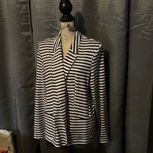 Black and white striped cotton blazer; George Brand; size XXL (20)